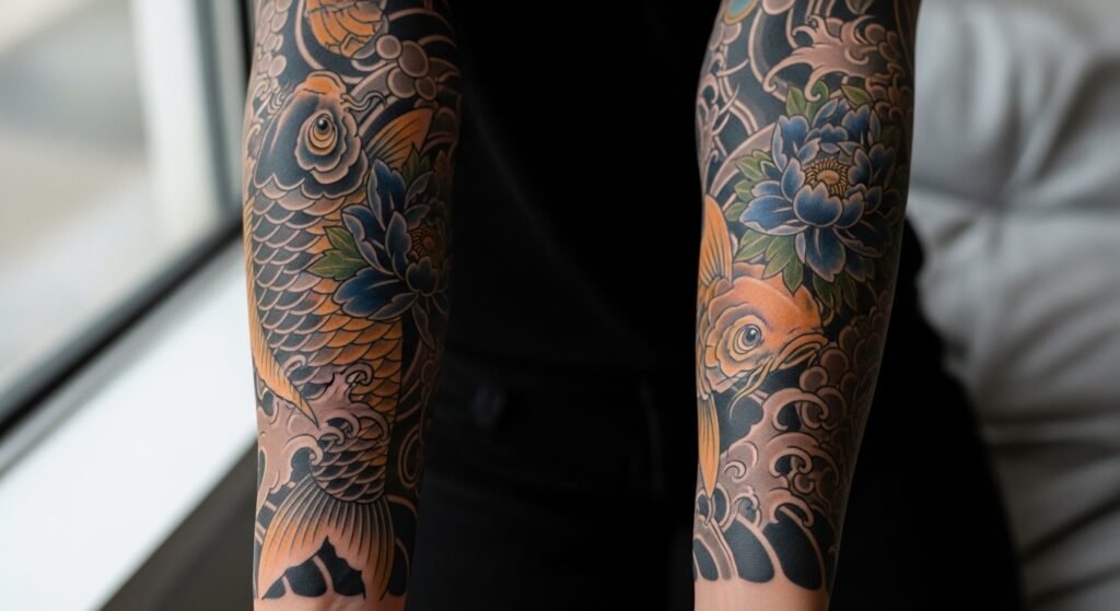How to Combine Japanese Traditional Tattoo Elements for a Cohesive Stunning and Culturally Rich Full Sleeve