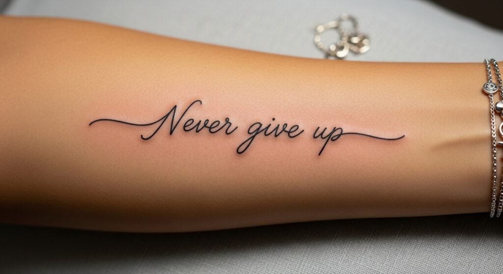 24 Genius Never Give Up Tattoo Ideas with Quotes That Are Inspiring Bold and Deeply Personally Meaningful