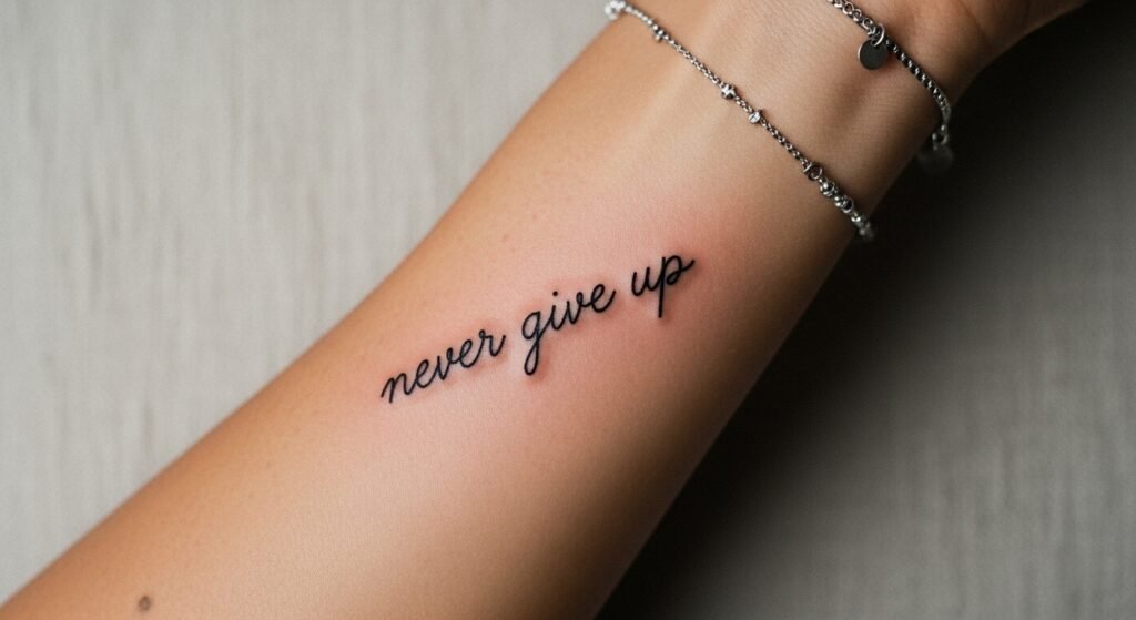 30 Unique Never Give Up Tattoo Placement Ideas That Make Every Powerful Motivational Design Absolutely Pop