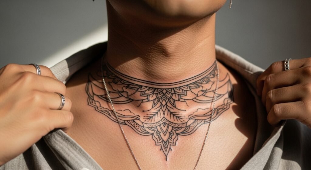 20 Jaw-Dropping Masculine Collar Bone Tattoo Ideas for a Strong Look