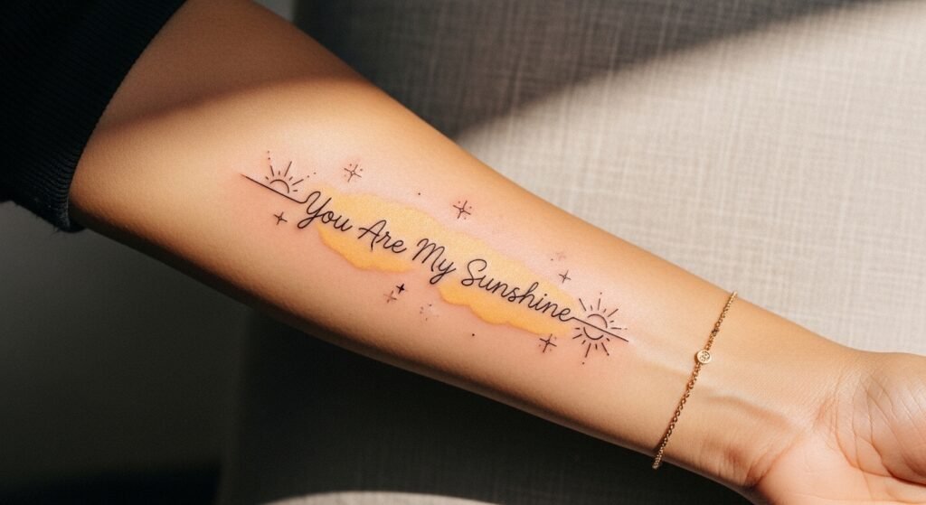 23 Heartwarming You Are My Sunshine Tattoo for Moms That Say It All