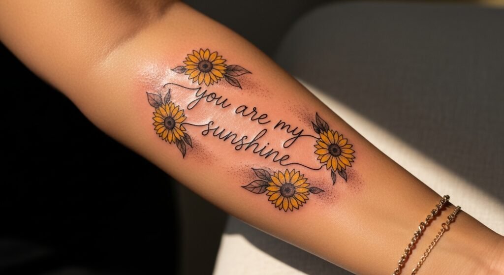 21 Bold You Are My Sunshine Tattoo Forearm Designs That Stand Out