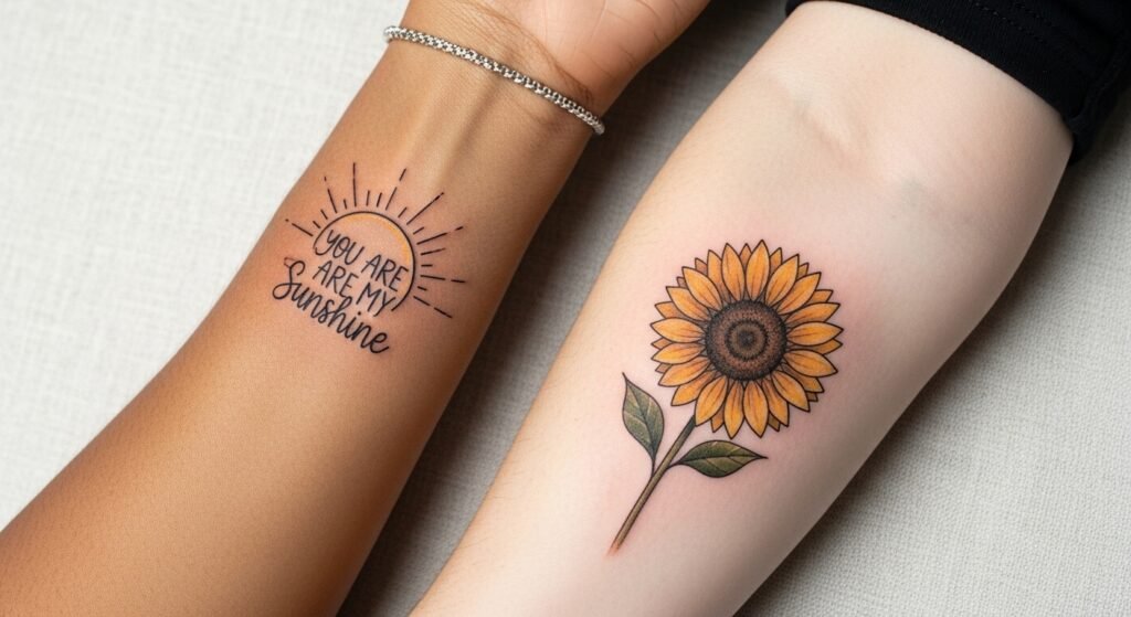 30 Unique You Are My Sunshine Tattoo Matching Ideas for Couples and Besties