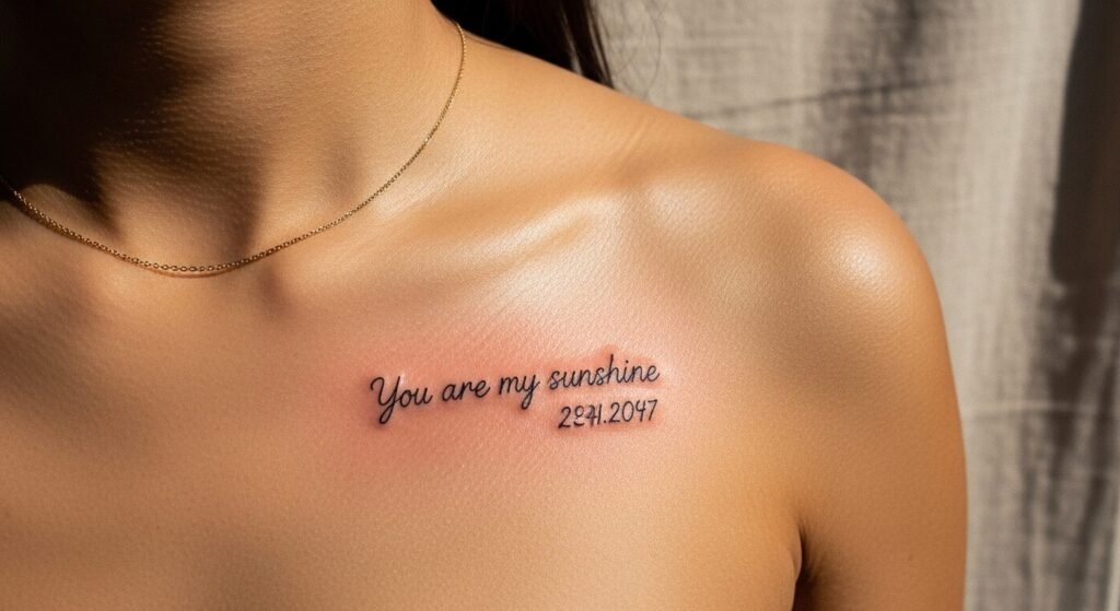 22 Creative You Are My Sunshine Tattoo with Birth Date Combos Full of Love